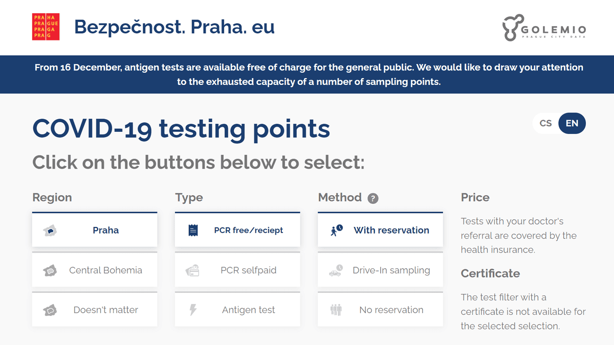Navigace na odběrová místa alt image
