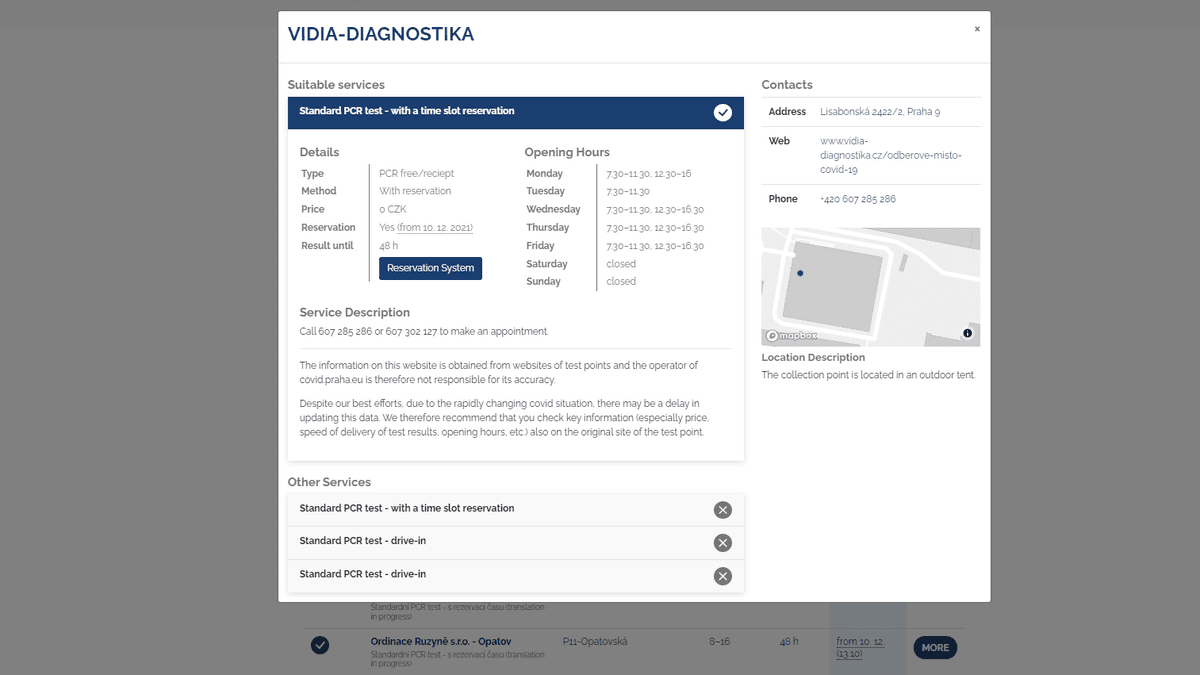 Navigace na odběrová místa alt image